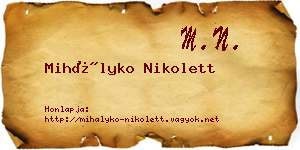 Mihályko Nikolett névjegykártya